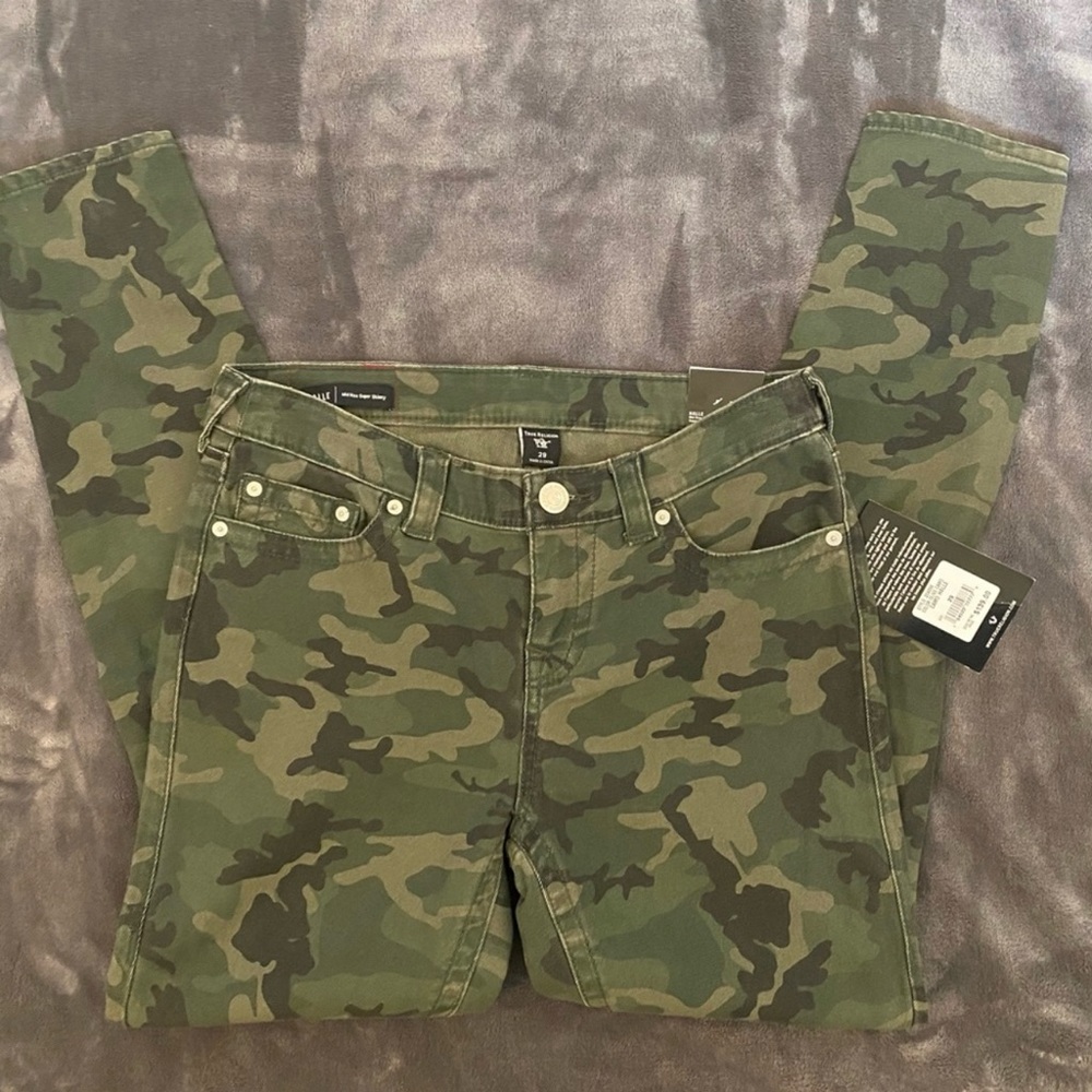 True Religion Camo Halle JEANS 29 MidRise Skinny - Picture 3 of 9